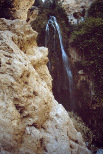 Ein Wasserfall am Toten Meer