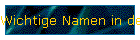 Wichtige Namen in der Schöpfung der Menschheit!